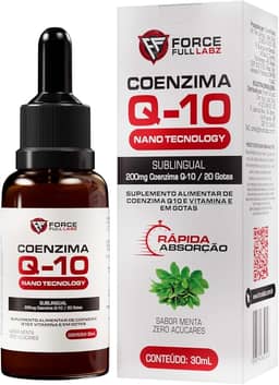 Coenzima Coq Q10 em gotas liquida 200mg Nano Vegan 30ml, Force Full Labz