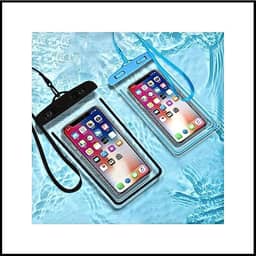 Kit 2 Capas Para Celular Universal A Prova D'Água Impermeável Até 6.8 Polegadas transparente Ideal para Chuva, Motociclistas, Piscina e dia a dia. Case estanque.