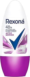Rexona Desodorante Antitranspirante Feminino Roll On Active Emotion 50 ML, Embalagem Pode Variar