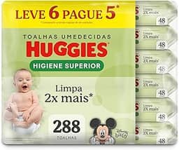 Lenços Huggies Higiene Superior Limpam 2x Mais com 288 unidades