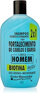 Shampoo Gota Fortalecimento Cabelo e Barba 2X1 Biotina 430Ml, Gota Dourada