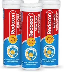 Redoxon Vitamina C, D, e Zinco 30 Comprimidos Efervescentes, Tripla Ação