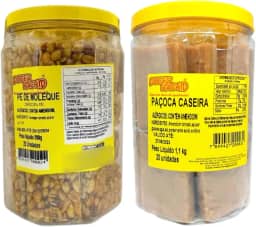 Kit Paçoca Caseira + Pé de Moleque Doces Rachid | Doces Típicos de Festa Junina | Sabor Artesanal com Amendoim Torrado | 2 Clássicos Brasileiros | Embalados Individualmente
