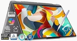 Lenovo Laptop Yoga 7 AI 2 em 1, WUXGA de 16 polegadas, AMD Ryzen 5 8640HS (Beat i7-1360P), LPDDR5 6400MHz, KB retroiluminado, leitor FP, teclado, USB-C, Wi-Fi 6, HDMI, Win11 com caneta (8 GB de RAM |