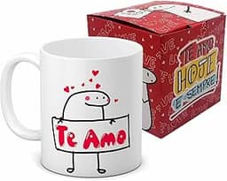Caneca Com Caixinha Flork Te Amo meme palito presente namorado namorada Xicara 325ml divertida
