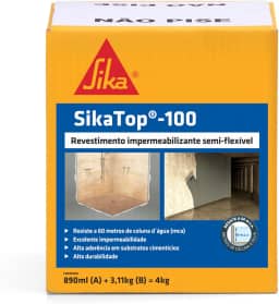SIKA Sikatop 100, revestimento impermeável de alta aderência e de fácil aplicação, Cinza, Caixa 4Kg