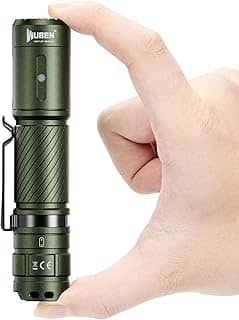WUBEN C3 Lanterna, 1200 Lúmens Lanterna Recarregável, 6 Modos Lanterna Tatica, IP68 Impermeável Lanterna LED Potente, Super Brilhante Lanternas a Pilha para Casa, Emergência, Carro, Homens(Verde)