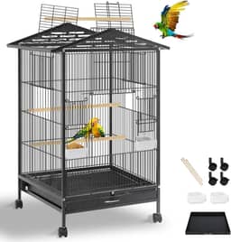 Gaiola para Calopsita, 97 * 46 * 46cm, Viveiro para Papagaio Grande, Viveiro para Calopsita