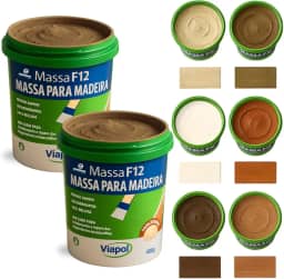 KIT 2 Massa F12 De Calafetar E Correção Madeira 400g - Cores (SUCUPIRA)