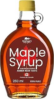 Stuttgart Maple Syrup Tradicional 250Ml - Amber Rich Taste - 100% Puro - Xarope De Bordo Canadense