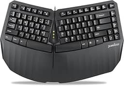 Perixx PERIBOARD-413B US, teclado dividido compacto ergonômico USB com fio - design TKL de 40 x 27,5 x 5,5 cm - preto - inglês dos EUA