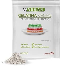 WVEGAN Gelatina Vegan Sem Sabor Agar Agar 20g - A Primeira Gelatina Vegana do Brasil - Sem Glúten, Sem Lactose, Sem Adição de Açúcares Neutra