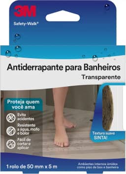 3M, Fita Antiderrapante Para Banheiros, Safety-Walk, Transparente, 50mm x 5m, 1 Unidade