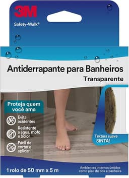 3M, Fita Antiderrapante Para Banheiros, Safety-Walk, Transparente, 50mm x 5m, 1 Unidade