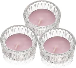 LYOR - Conjunto 3 Porta Velas de Vidro Bico de Abacaxi - 5,5cm x 3,5cm