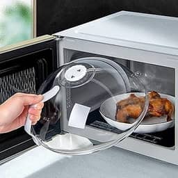 Tampa Antirrespingo para Micro-ondas - Protetor de Alimentos com Alça e Respiro – Capa Plástica para Aquecer Comida – Tampa de Microondas - Resistente ao Calor - UpShop