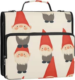 Fichário organizador de 3 anéis bege fofo de desenho animado de 3,8 cm com alça e alça de ombro removível, fichário de portfólio adequado para ensino médio Encuadernador de Cartera