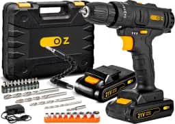 Furadeira Parafusadeira Sem Fio De 10mm 3/8 21v Oz Pb6000k 2 Baterias Com Acessorios 110v/220v