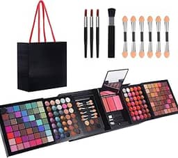 Kit de maquiagem profissional de 177 cores para mulheres e meninas, conjunto completo de presente com espelho, paleta de maquiagem tudo em um, paleta de maquiagem incluída, sombra, gel, brilho labial