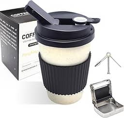 PangSing & Nan Stealth Conjunto de narguilé de café com tigela de cerâmica e narguilé discreto de silicone de alta qualidade para reuniões ao ar livre e uso em movimento