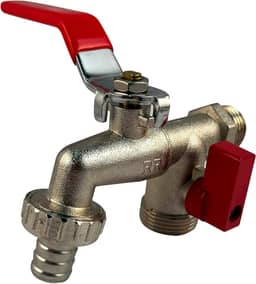 TKLA Torneira Esfera Para Tanque Duas Saídas Aço Inoxidável Externa Jardim Mangueira Maquina de Lavar Metal Inox