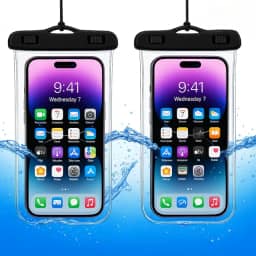 Kit com 2 capas impermeáveis, a Prova D'Água para celular, iphone, até 6.5", com alça universal, Proteção IPX8, Ideal para Praia Trilhas Piscina Viagens (Cores Sortidas) – Qualidade Premium LNSTORE