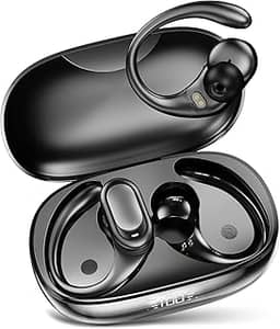 Fone de Ouvido Intra-auricular Esportivo Com Gancho Bluetooth Estéreo Hi-Fi Tela de LED Para Corrida e Exercícios ao Ar Livre Preto