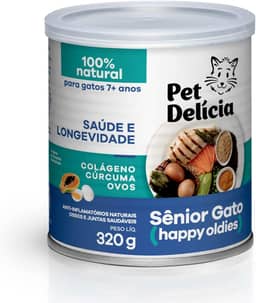 Pet Delícia Sênior Gato 320g, Alimentação Natural para Longevidade e Vitalidade