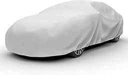 Budge Capa de carro Lite à prova de sujeira, resistente a arranhões, respirável, à prova de poeira, capa de carro para sedãs de até 508 cm, cinza