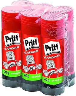 Henkel 1905656, Cola em Bastão, Pritt 20 gramas, Multicor, Pacote de 06