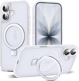 Capa compatível com iPhone 2025 com suporte magnético invisível de anel de vedação de grau militar para iPhone 2025 6,1 polegadas [compatível com Mag-Safe] [ótima sensação de aderência