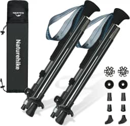 Naturehike Bastões dobráveis para caminhada e trekking, 2 unidades ajustáveis e leves de alumínio para trekking