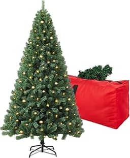 Árvore de Natal artificial de 1,2 m, arbol de Navidad premium spruce com 450 pontas de ramo, 150 luzes quentes, base de metal dobrável