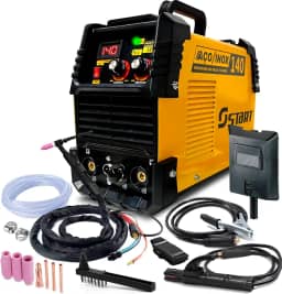 Máquina Inversora De Solda Start Multiprocessos Tig Mma Eletrodo Maxtig 140a 220v Com Tocha Tig E Acessorios