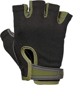 Harbinger Luvas Power Non-Wristwrap para musculação com malha elástica nas costas e palma de couro (par)