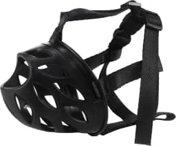 Focinheira para Cachorro Ajustável e Confortável Seguro Preto Petting Is Caring (M)