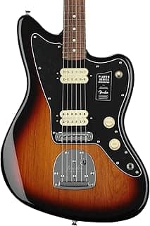 Fender Guitarra elétrica Player Jazzmaster, com garantia de 2 anos, Sunburst em 3 cores, escala Pau Ferro