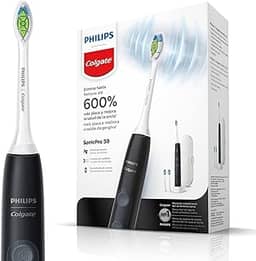 Escova de Dente Elétrica Philips Colgate SonicPro 50 | Recarregável, bivolt, com 2 refis e estojo de viagem