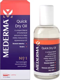 Mederma Óleo de secagem rápida, tratamento de cicatrizes e estrias, ajuda a melhorar a aparência de cicatrizes e estrias, com extratos botânicos naturais, sem parabenos, rápida absorção, 60 ml