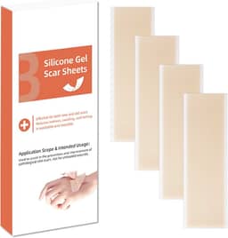 Folhas de silicone para remoção de cicatrizes após pós-operatório, tiras adesivas para cesariana, queimadura, alternativa de cura, 4 peças