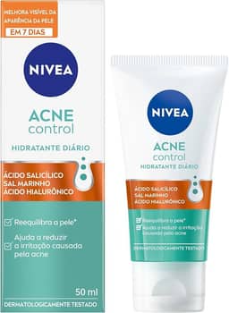NIVEA Hidratante Facial Acne Control - Ajuda a combater 99% das bactérias causadoras da acne, controla a oleosidade, proporciona efeito matte, remove células mortas, reduz a vermelhidão