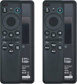 Pacote com 2 controles remotos BN59-01432A por voz solar, controle remoto Bluetooth recarregável USB-C com carregamento solar compatível com Samsung Frame Smart TV, Samsung Neo QLED S90D Smart 8K HDR