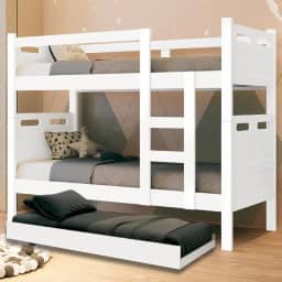 Beliche com Cama Auxiliar Treliche Jaspe Fênix 3 Camas (Branco)
