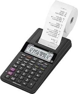 Calculadora com bobina Casio HR-10RC, 10 x 8 x 24 cm, preto