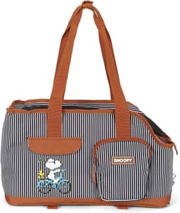 Bolsa de Transporte Up4You Listrada Marrom para Cães e Gatos - 43 x 20 x 25 cm