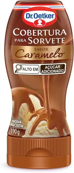 Dr. Oetker Cobertura Para Sorvete, Sabor Caramelo, Delicioso Acompanhamento Para Sobremesas, 190g
