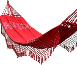 Rede Grande De Dormir Para Casal King Reforçada 4,70 Metros Cor:Vermelha