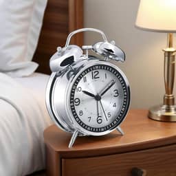 Despertador alto para adultos com sono pesado, despertador analógico operado por bateria de 4,5 polegadas para decoração de quartos, prata