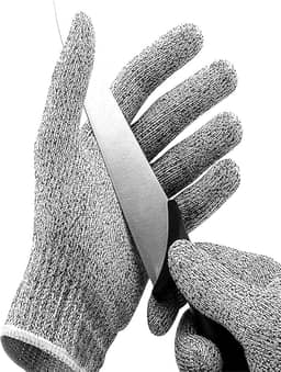Par de Luvas de Proteção Anti-Corte Nível 5 Profissional – Alta Resistência com Fibra de Vidro e HPPE para Cozinha, Açougue, Churrasqueiro e Uso Doméstico
