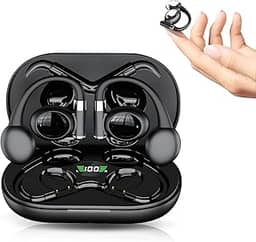 Fone de Ouvido Bluetooth, 10 Horas de Reprodução Fone de Ouvido, Carregamento Rápido Type-C 1.5h, Preto